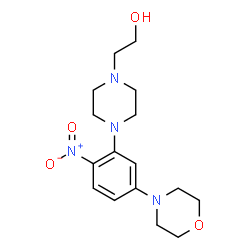 ChemSpider 2D Image | 2-{4-[5-(4-Morpholinyl)-2-nitrophenyl]-1-piperazinyl}ethanol | C16H24N4O4