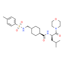 ChemSpider 2D Image | trans-N-[(2R)-4-Methyl-1-(4-morpholinyl)-1-oxo-2-pentanyl]-4-({[(4-methylphenyl)sulfonyl]amino}methyl)cyclohexanecarboxamide | C25H39N3O5S