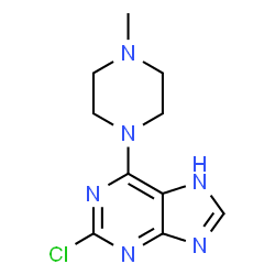 ChemSpider 2D Image | 2-Chloro-6-(4-methyl-1-piperazinyl)-1H-purine | C10H13ClN6
