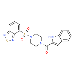 ChemSpider 2D Image | [4-(2,1,3-Benzothiadiazol-4-ylsulfonyl)-1-piperazinyl](1H-indol-2-yl)methanone | C19H17N5O3S2