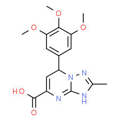 ChemSpider 2D Image | 2-Methyl-7-(3,4,5-trimethoxyphenyl)-1,7-dihydro[1,2,4]triazolo[1,5-a]pyrimidine-5-carboxylic acid | C16H18N4O5