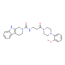 ChemSpider 2D Image | N-{3-[4-(2-Methoxyphenyl)-1-piperazinyl]-3-oxopropyl}-1,3,4,9-tetrahydro-2H-beta-carboline-2-carboxamide | C26H31N5O3