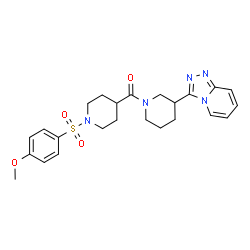 ChemSpider 2D Image | {1-[(4-Methoxyphenyl)sulfonyl]-4-piperidinyl}[3-([1,2,4]triazolo[4,3-a]pyridin-3-yl)-1-piperidinyl]methanone | C24H29N5O4S