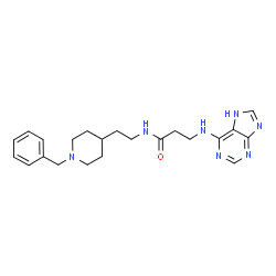 ChemSpider 2D Image | N-[2-(1-Benzyl-4-piperidinyl)ethyl]-N~3~-7H-purin-6-yl-beta-alaninamide | C22H29N7O