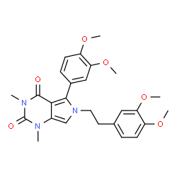 ChemSpider 2D Image | 5-(3,4-Dimethoxyphenyl)-6-[2-(3,4-dimethoxyphenyl)ethyl]-1,3-dimethyl-1H-pyrrolo[3,4-d]pyrimidine-2,4(3H,6H)-dione | C26H29N3O6