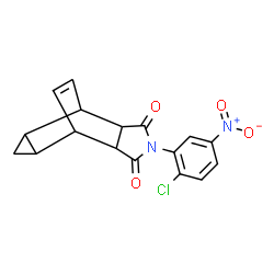 ChemSpider 2D Image | 4-(2-Chloro-5-nitrophenyl)-4-azatetracyclo[5.3.2.0~2,6~.0~8,10~]dodec-11-ene-3,5-dione | C17H13ClN2O4
