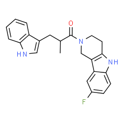 ChemSpider 2D Image | 1-(8-Fluoro-1,3,4,5-tetrahydro-2H-pyrido[4,3-b]indol-2-yl)-3-(1H-indol-3-yl)-2-methyl-1-propanone | C23H22FN3O