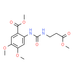 ChemSpider 2D Image | Methyl 4,5-dimethoxy-2-{[(3-methoxy-3-oxopropyl)carbamoyl]amino}benzoate | C15H20N2O7