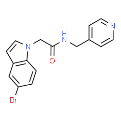 ChemSpider 2D Image | 2-(5-Bromo-1H-indol-1-yl)-N-(4-pyridinylmethyl)acetamide | C16H14BrN3O