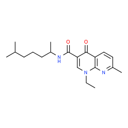 ChemSpider 2D Image | 1-Ethyl-7-methyl-N-(6-methyl-2-heptanyl)-4-oxo-1,4-dihydro-1,8-naphthyridine-3-carboxamide | C20H29N3O2