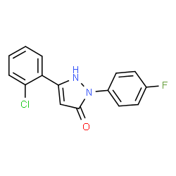 ChemSpider 2D Image | 5-(2-Chlorophenyl)-2-(4-fluorophenyl)-1,2-dihydro-3H-pyrazol-3-one | C15H10ClFN2O