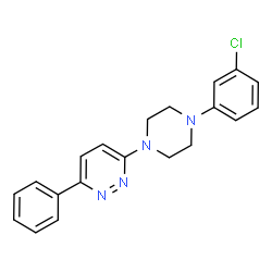 ChemSpider 2D Image | 3-[4-(3-Chlorophenyl)-1-piperazinyl]-6-phenylpyridazine | C20H19ClN4