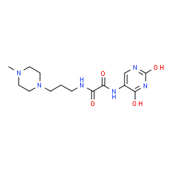 ChemSpider 2D Image | ethanediamide, N~1~-(2,4-dihydroxy-5-pyrimidinyl)-N~2~-[3-(4-methyl-1-piperazinyl)propyl]- | C14H22N6O4