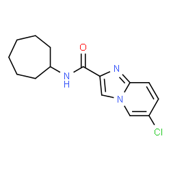 ChemSpider 2D Image | 6-Chloro-N-cycloheptylimidazo[1,2-a]pyridine-2-carboxamide | C15H18ClN3O