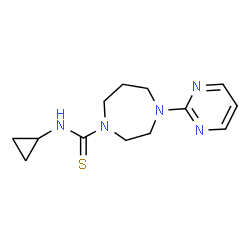 ChemSpider 2D Image | N-Cyclopropyl-4-(2-pyrimidinyl)-1,4-diazepane-1-carbothioamide | C13H19N5S