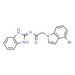 ChemSpider 2D Image | N-(1H-Benzimidazol-2-yl)-2-(4-bromo-1H-indol-1-yl)acetamide | C17H13BrN4O