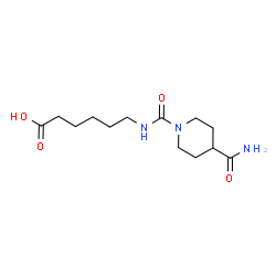 ChemSpider 2D Image | 6-{[(4-Carbamoyl-1-piperidinyl)carbonyl]amino}hexanoic acid | C13H23N3O4