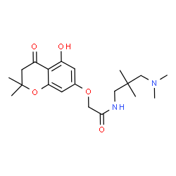 ChemSpider 2D Image | N-[3-(Dimethylamino)-2,2-dimethylpropyl]-2-[(5-hydroxy-2,2-dimethyl-4-oxo-3,4-dihydro-2H-chromen-7-yl)oxy]acetamide | C20H30N2O5