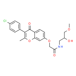 ChemSpider 2D Image | 2-{[3-(4-Chlorophenyl)-2-methyl-4-oxo-4H-chromen-7-yl]oxy}-N-(2-hydroxy-3-methoxypropyl)acetamide | C22H22ClNO6