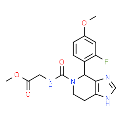 ChemSpider 2D Image | Methyl N-{[4-(2-fluoro-4-methoxyphenyl)-1,4,6,7-tetrahydro-5H-imidazo[4,5-c]pyridin-5-yl]carbonyl}glycinate | C17H19FN4O4