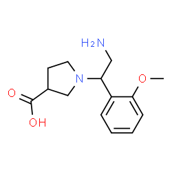 ChemSpider 2D Image | 1-[2-Amino-1-(2-methoxyphenyl)ethyl]-3-pyrrolidinecarboxylic acid | C14H20N2O3
