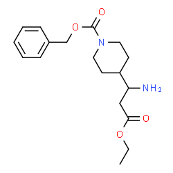 ChemSpider 2D Image | Benzyl 4-(1-amino-3-ethoxy-3-oxopropyl)-1-piperidinecarboxylate | C18H26N2O4
