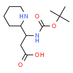 ChemSpider 2D Image | 3-[(tert-Butoxycarbonyl)amino]-3-(piperidin-2-yl)propanoic acid | C13H24N2O4