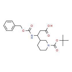 ChemSpider 2D Image | 3-{[(Benzyloxy)carbonyl]amino}-3-[1-(tert-butoxycarbonyl)piperidin-3-yl]propanoic acid | C21H30N2O6