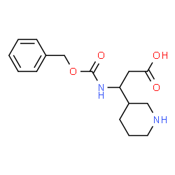 ChemSpider 2D Image | 3-{[(Benzyloxy)carbonyl]amino}-3-(3-piperidinyl)propanoic acid | C16H22N2O4