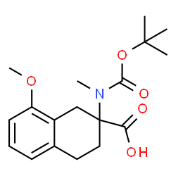 ChemSpider 2D Image | 2-N-Boc-8-Methoxy-2-methylamino-1,2,3,4-tetrahydro-naphthalene-2-carboxylic acid | C18H25NO5
