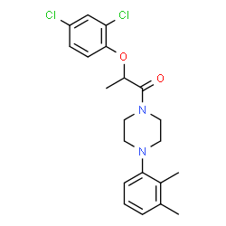 ChemSpider 2D Image | 2-(2,4-Dichlorophenoxy)-1-[4-(2,3-dimethylphenyl)-1-piperazinyl]-1-propanone | C21H24Cl2N2O2