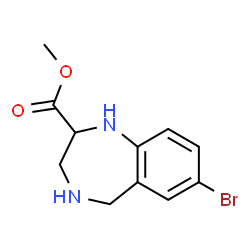 ChemSpider 2D Image | Methyl 7-bromo-2,3,4,5-tetrahydro-1H-1,4-benzodiazepine-2-carboxylate | C11H13BrN2O2