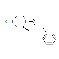 ChemSpider 2D Image | benzyl (S)-2-methylpiperazine-1-carboxylate hydrochloride | C13H19ClN2O2