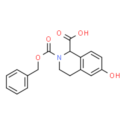 ChemSpider 2D Image | 2-((Benzyloxy)carbonyl)-6-hydroxy-1,2,3,4-tetrahydroisoquinoline-1-carboxylic acid | C18H17NO5