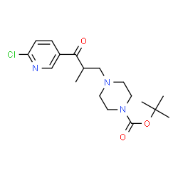 ChemSpider 2D Image | 1-(6-Chloro-pyridin-3-yl)-2-methyl-3-(4-Boc-piperazin-1-yl)-propan-1-one | C18H26ClN3O3