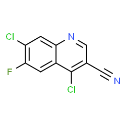 ChemSpider 2D Image | 4,7-Dichlor-6-fluorchinolin-3-carbonitril | C10H3Cl2FN2