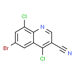 ChemSpider 2D Image | 6-Bromo-4,8-dichloro-3-quinolinecarbonitrile | C10H3BrCl2N2