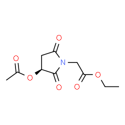 ChemSpider 2D Image | Ethyl [(3S)-3-acetoxy-2,5-dioxo-1-pyrrolidinyl]acetate | C10H13NO6