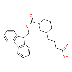 ChemSpider 2D Image | 1-[(9H-Fluoren-9-ylmethoxy)carbonyl]-3-piperidinebutanoic acid | C24H27NO4