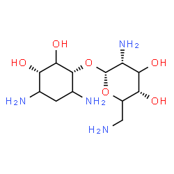 ChemSpider 2D Image | (1R,3S)-4,6-Diamino-2,3-dihydroxycyclohexyl 2,6-diamino-2,6-dideoxy-alpha-D-erythro-hexopyranoside | C12H26N4O6