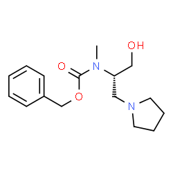 ChemSpider 2D Image | Benzyl [(2S)-1-hydroxy-3-(1-pyrrolidinyl)-2-propanyl]methylcarbamate | C16H24N2O3
