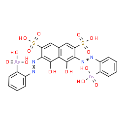 ChemSpider 2D Image | 2,7-Naphthalenedisulfonic acid, 3,6-bis((2-arsonophenyl)azo)-4,5-dihydroxy- | C22H18As2N4O14S2