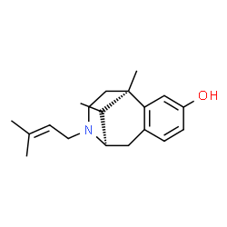 ChemSpider 2D Image | (1R,9R,13S)-1,13-Dimethyl-10-(3-methyl-2-buten-1-yl)-10-azatricyclo[7.3.1.0~2,7~]trideca-2,4,6-trien-4-ol | C19H27NO