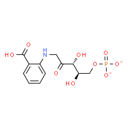 ChemSpider 2D Image | 1-[(2-Carboxyphenyl)amino]-1-deoxy-5-O-phosphonato-D-ribulose | C12H14NO9P