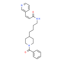 ChemSpider 2D Image | N-(4-(1-benzoylpiperidin-4-yl)butyl)-3-(pyridin-3-yl)acrylamide | C24H29N3O2