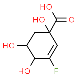 ChemSpider 2D Image | 3-Fluoro-1,4,5-trihydroxy-2-cyclohexene-1-carboxylic acid | C7H9FO5
