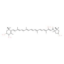ChemSpider 2D Image | 3,3',4,8'-Tetrahydroxy-beta,kappa-caroten-6'-one | C40H56O5