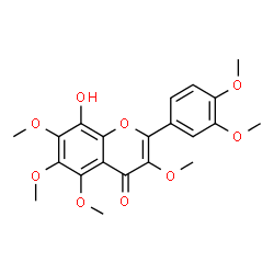 ChemSpider 2D Image | 8-hydroxy-3,3',4',5,6,7-hexamethoxyflavone | C21H22O9