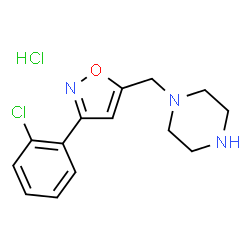ChemSpider 2D Image | 1-{[3-(2-chlorophenyl)-1,2-oxazol-5-yl]methyl}piperazine hydrochloride | C14H17Cl2N3O