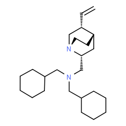 ChemSpider 2D Image | 1-Cyclohexyl-N-(cyclohexylmethyl)-N-{[(2R,4S,5R)-5-vinyl-1-azabicyclo[2.2.2]oct-2-yl]methyl}methanamine | C24H42N2